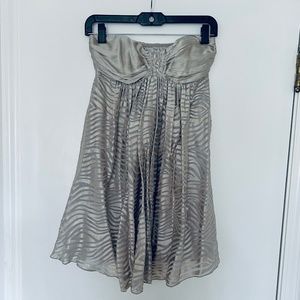 Silver Zebra Stripe Art Deco Babydoll Dress